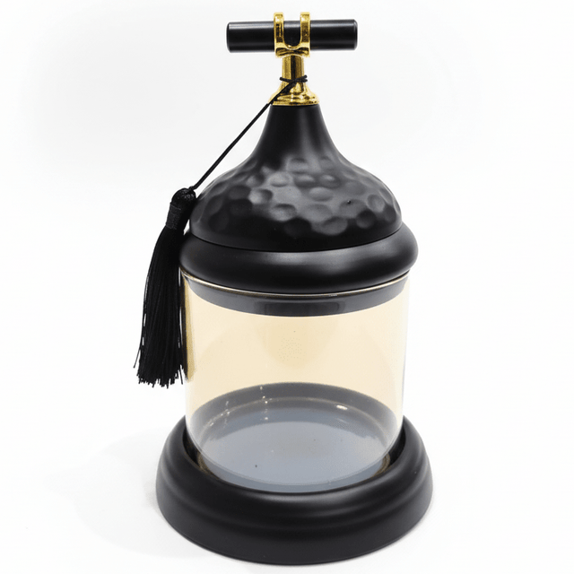 AKDC Large Glass Storage Container with Strong Black Metal Lid – Elegant Multipurpose Kitchen Canister for Coffee, Sugar, Tea, Snacks and Dry Ingredients, Modern Countertop Storage, Size 20 × 13 cm - Al Kabayel Discount CentreAKDC Large Glass Storage Container with Strong Black Metal Lid – Elegant Multipurpose Kitchen Canister for Coffee, Sugar, Tea, Snacks and Dry Ingredients, Modern Countertop Storage, Size 20 × 13 cmJars & Food SaversAKDCAl Kabayel Discount Centre