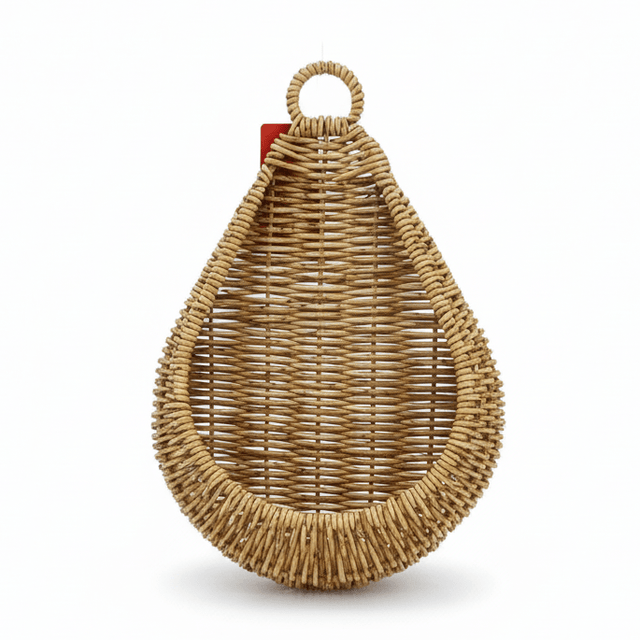 AKDC Large Hanging Handwoven Rattan Basket – Natural Brown Finish, Rustic Decorative Basket for Home & Garden Display, 34 cm Diameter - Al Kabayel Discount CentreAKDC Large Hanging Handwoven Rattan Basket – Natural Brown Finish, Rustic Decorative Basket for Home & Garden Display, 34 cm DiameterRattanAKDCAl Kabayel Discount Centre