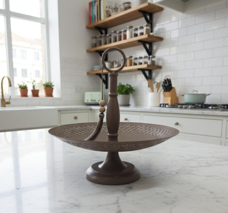 AKDC Large Metal Serving Tray 28×28×26 cm in Brown Finish – Ramadan Special Luxury Design for Food Serving - Al Kabayel Discount CentreAKDC Large Metal Serving Tray 28×28×26 cm in Brown Finish – Ramadan Special Luxury Design for Food ServingServing TraysAKDCAl Kabayel Discount Centre