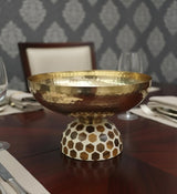 AKDC Large Metal & Wooden Serving Bowl 30x18 cm – Elegant Brown & Cream Modern Kitchen & Dining Decorative Bowl - Al Kabayel Discount CentreAKDC Large Metal & Wooden Serving Bowl 30x18 cm – Elegant Brown & Cream Modern Kitchen & Dining Decorative BowlServeware SetsAKDCAl Kabayel Discount Centre