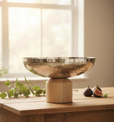 AKDC Large Metal & Wooden Serving Bowl 30x19 cm – Premium Silver with Natural Wood Finish Decorative Kitchen & Table Bowl - Al Kabayel Discount CentreAKDC Large Metal & Wooden Serving Bowl 30x19 cm – Premium Silver with Natural Wood Finish Decorative Kitchen & Table BowlServeware SetsAKDCAl Kabayel Discount Centre