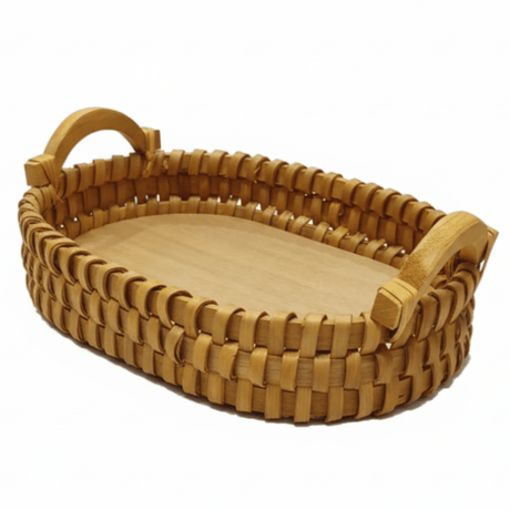 AKDC Large Oval Wooden Basket with Handle – Natural Brown Color, Decorative Storage Basket for Kitchen, Dining & Home Décor, 35 × 27 × 6 cm - Al Kabayel Discount CentreAKDC Large Oval Wooden Basket with Handle – Natural Brown Color, Decorative Storage Basket for Kitchen, Dining & Home Décor, 35 × 27 × 6 cmRattanAKDCAl Kabayel Discount Centre