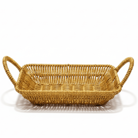 AKDC Large Rectangular Handwoven Rattan Basket with Handle – Natural Brown Color, Premium Storage & Display Basket, 29 × 22 × 6 cm - Al Kabayel Discount CentreAKDC Large Rectangular Handwoven Rattan Basket with Handle – Natural Brown Color, Premium Storage & Display Basket, 29 × 22 × 6 cmRattanAKDCAl Kabayel Discount Centre