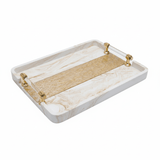 AKDC Large Rectangular Serving Tray – White Plaster of Paris Construction with Rich Gold Accent Design (35 × 25 cm) - Al Kabayel Discount CentreAKDC Large Rectangular Serving Tray – White Plaster of Paris Construction with Rich Gold Accent Design (35 × 25 cm)Serving TraysAKDCAl Kabayel Discount Centre