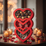 AKDC Large Red Triple Heart - Shaped Cardboard Gift Box with Clear Plastic Cover for Luxury Hampers, Valentine Gifts & Event Packaging – 45×20×10 cm - Al Kabayel Discount CentreAKDC Large Red Triple Heart - Shaped Cardboard Gift Box with Clear Plastic Cover for Luxury Hampers, Valentine Gifts & Event Packaging – 45×20×10 cmPacking & Wrapping SuppliesAKDCAl Kabayel Discount Centre