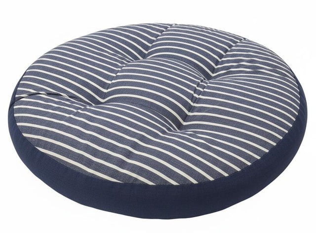 AKDC Large Round Cotton Floor Cushion – White with Dark Blue Stripe Design, Stylish Seating Pillow, 55×55×12 cm - Al Kabayel Discount CentreAKDC Large Round Cotton Floor Cushion – White with Dark Blue Stripe Design, Stylish Seating Pillow, 55×55×12 cmFloor Pillows & CushionsAKDCAl Kabayel Discount Centre