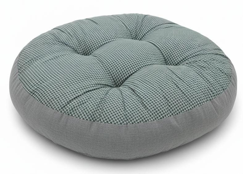 AKDC Large Round Cotton Floor Cushion – White with Grey Plaid Design, Soft Floor Seating Cushion, 55×55×12 cm - Al Kabayel Discount CentreAKDC Large Round Cotton Floor Cushion – White with Grey Plaid Design, Soft Floor Seating Cushion, 55×55×12 cmFloor Pillows & CushionsAKDCAl Kabayel Discount Centre