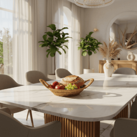 AKDC Large Round Handwoven Rattan Basket with Handle – Natural Brown Finish, Multipurpose Home & Table Organizer, 28 × 7 cm - Al Kabayel Discount CentreAKDC Large Round Handwoven Rattan Basket with Handle – Natural Brown Finish, Multipurpose Home & Table Organizer, 28 × 7 cmRattanAKDCAl Kabayel Discount Centre