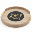 AKDC Large Round Wooden Serving Tray with Metal Handles – Durable Serving Tray for Home & Hospitality 34 cm - Al Kabayel Discount CentreAKDC Large Round Wooden Serving Tray with Metal Handles – Durable Serving Tray for Home & Hospitality 34 cmServing TraysAKDCAl Kabayel Discount Centre