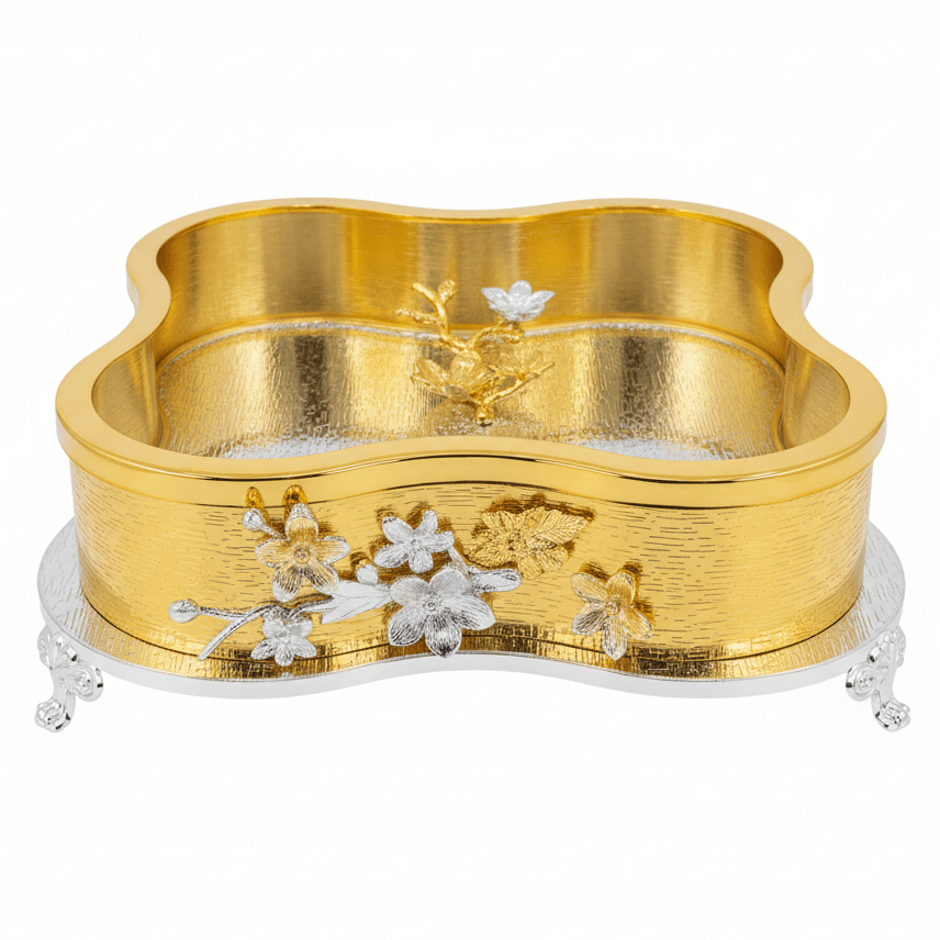 AKDC Luxe Gold & Silver Metal Candy Box Metal with Glass Lid – Stylish Decorative Storage 25 cm - Al Kabayel Discount CentreAKDC Luxe Gold & Silver Metal Candy Box Metal with Glass Lid – Stylish Decorative Storage 25 cmJars & Food SaversAKDCAl Kabayel Discount Centre