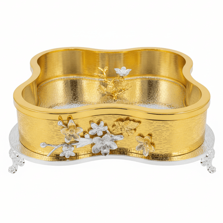 AKDC Luxe Gold & Silver Metal Candy Box Metal with Glass Lid – Stylish Decorative Storage 25 cm - Al Kabayel Discount CentreAKDC Luxe Gold & Silver Metal Candy Box Metal with Glass Lid – Stylish Decorative Storage 25 cmJars & Food SaversAKDCAl Kabayel Discount Centre