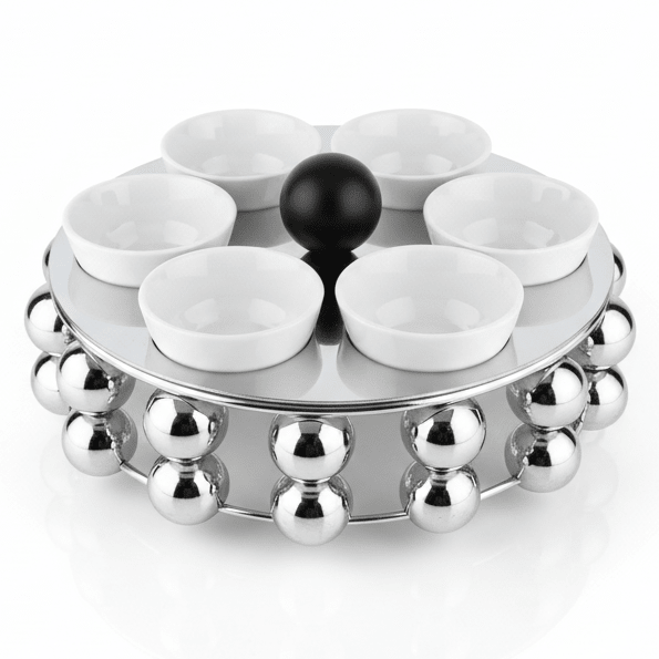 AKDC LuxeCawa 6 - Piece Ceramic Arabic Coffee Cup Set with Elegant Silver Metal Holder Serving Set 22cm - Al Kabayel Discount CentreAKDC LuxeCawa 6 - Piece Ceramic Arabic Coffee Cup Set with Elegant Silver Metal Holder Serving Set 22cmTea SetsAKDCAl Kabayel Discount Centre