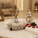 AKDC LuxeCawa Compact 6 - Piece Ceramic Arabic Coffee Cup Set with Elegant Silver Holder 20cm - Al Kabayel Discount CentreAKDC LuxeCawa Compact 6 - Piece Ceramic Arabic Coffee Cup Set with Elegant Silver Holder 20cmTea SetsAKDCAl Kabayel Discount Centre