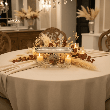 AKDC LuxeServe Silver Metal Oval Dessert Serving Tray with Acrylic Base Elegant Presentation Platter 25×6cm - Al Kabayel Discount CentreAKDC LuxeServe Silver Metal Oval Dessert Serving Tray with Acrylic Base Elegant Presentation Platter 25×6cmServing TraysAKDCAl Kabayel Discount Centre