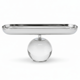 AKDC LuxeServe Silver Metal Oval Dessert Serving Tray with Acrylic Base Elegant Presentation Platter 25×6cm - Al Kabayel Discount CentreAKDC LuxeServe Silver Metal Oval Dessert Serving Tray with Acrylic Base Elegant Presentation Platter 25×6cmServing TraysAKDCAl Kabayel Discount Centre