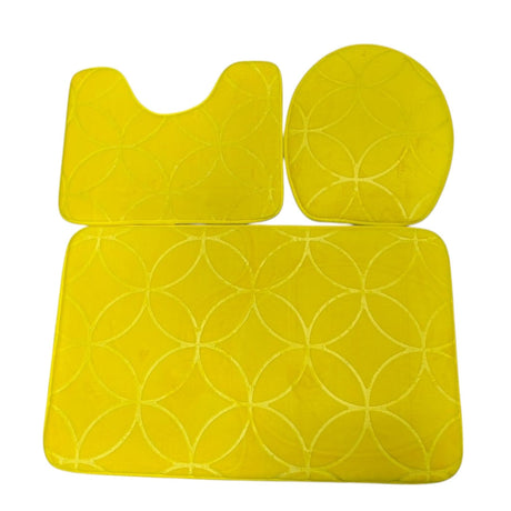 AKDC Luxurious Bathroom Rug Set, Toilet Bath Mat Set Toilet Floor Mats, Microfiber Floor Mats Bathtub Side, Non - Slip & U - Shaped Mats, Water Absorbent Bath Rugs - 3Pcs - 80cmX50cm - (Yellow) - Al Kabayel Discount CentreAKDC Luxurious Bathroom Rug Set, Toilet Bath Mat Set Toilet Floor Mats, Microfiber Floor Mats Bathtub Side, Non - Slip & U - Shaped Mats, Water Absorbent Bath Rugs - 3Pcs - 80cmX50cm - (Yellow)DoormatsAKDCAl Kabayel Discount Centre