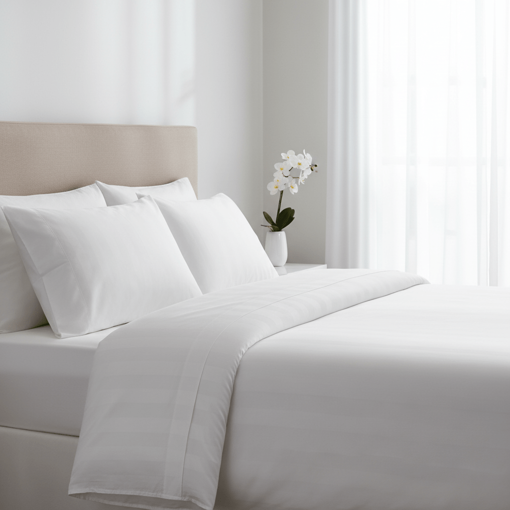 AKDC Luxury 6 - Piece White Cotton Comforter Set for King Size Bed – 240×260 cm Comforter, Deep Pocket Fitted Sheet & Pillow Shams - Al Kabayel Discount CentreAKDC Luxury 6 - Piece White Cotton Comforter Set for King Size Bed – 240×260 cm Comforter, Deep Pocket Fitted Sheet & Pillow ShamsBeddingAKDCAl Kabayel Discount Centre