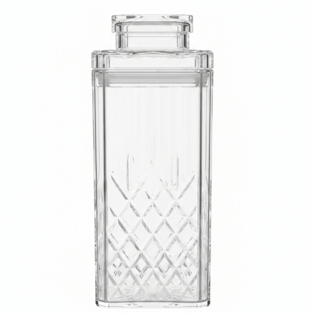 AKDC Luxury Diamond Cut Acrylic Storage Jar with Lid for Dry Food, Snacks & Kitchen Use 18 × 9 cm - Al Kabayel Discount CentreAKDC Luxury Diamond Cut Acrylic Storage Jar with Lid for Dry Food, Snacks & Kitchen Use 18 × 9 cmJars & Food SaversAKDCAl Kabayel Discount Centre