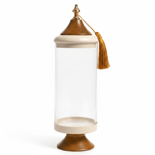 AKDC Luxury Footed Glass Candy Jar with Decorative Tassel Lid | 20×10 cm - Al Kabayel Discount CentreAKDC Luxury Footed Glass Candy Jar with Decorative Tassel Lid | 20×10 cmJars & Food SaversAKDCAl Kabayel Discount Centre