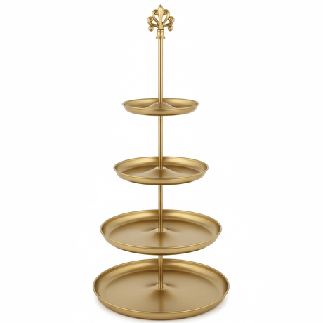 AKDC Luxury Gold 4 Tier Dessert Stand Premium Display Rack for Cakes Cupcakes and Events 62 cm - Al Kabayel Discount CentreAKDC Luxury Gold 4 Tier Dessert Stand Premium Display Rack for Cakes Cupcakes and Events 62 cmServing TraysAKDCAl Kabayel Discount Centre