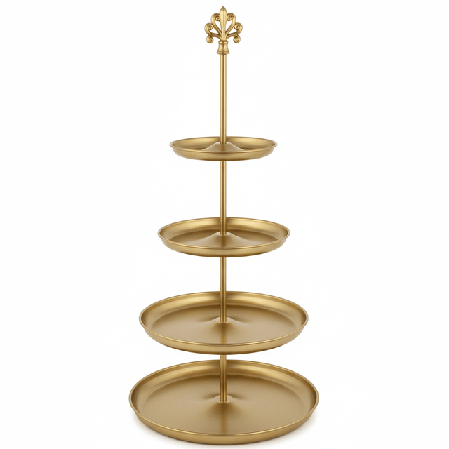 AKDC Luxury Gold 4 Tier Dessert Stand Premium Display Rack for Cakes Cupcakes and Events 62 cm - Al Kabayel Discount CentreAKDC Luxury Gold 4 Tier Dessert Stand Premium Display Rack for Cakes Cupcakes and Events 62 cmServing TraysAKDCAl Kabayel Discount Centre