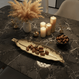 AKDC Luxury Gold & Cream Ceramic Leaf Serving Plate 40×10 cm Decorative Dining & Table Display Platter - Al Kabayel Discount CentreAKDC Luxury Gold & Cream Ceramic Leaf Serving Plate 40×10 cm Decorative Dining & Table Display PlatterServing TraysAKDCAl Kabayel Discount Centre