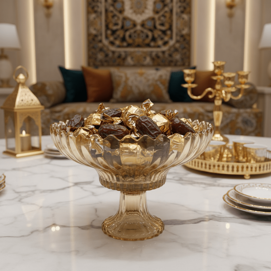 AKDC Luxury Gold - Tinted Glass Footed Candy Bowl with Elegant Round Design for Premium Table Serving – 20×15 cm - Al Kabayel Discount CentreAKDC Luxury Gold - Tinted Glass Footed Candy Bowl with Elegant Round Design for Premium Table Serving – 20×15 cmBowlsAKDCAl Kabayel Discount Centre