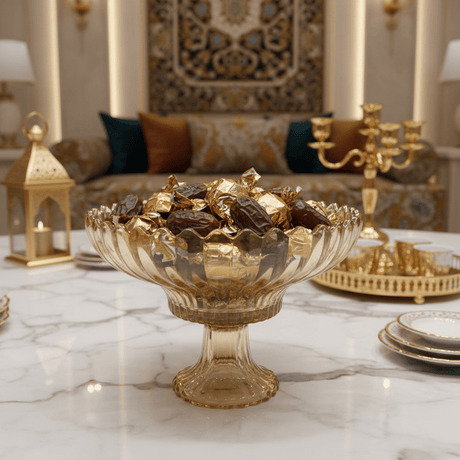 AKDC Luxury Gold - Tinted Glass Footed Candy Bowl with Elegant Round Design for Premium Table Serving – 20×15 cm - Al Kabayel Discount CentreAKDC Luxury Gold - Tinted Glass Footed Candy Bowl with Elegant Round Design for Premium Table Serving – 20×15 cmBowlsAKDCAl Kabayel Discount Centre