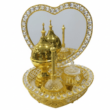 AKDC Luxury Heart - Shaped Gold & Crystal Arabic Incense Set | Premium Bakhoor Burner Gift Set | 30cm - Al Kabayel Discount CentreAKDC Luxury Heart - Shaped Gold & Crystal Arabic Incense Set | Premium Bakhoor Burner Gift Set | 30cmIncense BurnerAKDCAl Kabayel Discount Centre