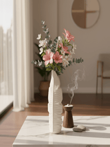 AKDC Luxury Leaf - Style Ceramic Flower Vase – Elegant White Decorative Design for Modern Interiors, 25 × 14 cm - Al Kabayel Discount CentreAKDC Luxury Leaf - Style Ceramic Flower Vase – Elegant White Decorative Design for Modern Interiors, 25 × 14 cmFlower/Plant PotsAKDCAl Kabayel Discount Centre