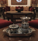 AKDC Luxury Metal & Wooden Incense Burner with Container & Tray 35x16 cm – Silver, Brown & White Dual - Tone Aromatherapy Set - Al Kabayel Discount CentreAKDC Luxury Metal & Wooden Incense Burner with Container & Tray 35x16 cm – Silver, Brown & White Dual - Tone Aromatherapy SetWooden Incense BurnerAKDCAl Kabayel Discount Centre