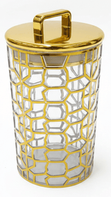 AKDC Luxury Round Airtight Acrylic Storage Canister with Transparent Body & Elegant Golden Design Lid – Kitchen Storage Jar, 1000 ml - Al Kabayel Discount CentreAKDC Luxury Round Airtight Acrylic Storage Canister with Transparent Body & Elegant Golden Design Lid – Kitchen Storage Jar, 1000 mlJars & Food SaversAKDCAl Kabayel Discount Centre