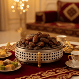 AKDC Luxury Round Glass & Metal Dates Bowl with Lid – Elegant Ramadan & Hospitality Serving Bowl 22 cm - Al Kabayel Discount CentreAKDC Luxury Round Glass & Metal Dates Bowl with Lid – Elegant Ramadan & Hospitality Serving Bowl 22 cmBowlsAKDCAl Kabayel Discount Centre