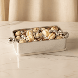 AKDC Luxury Silver & Cream Rectangular Metal Candy Serving Pot – Elegant Decorative Storage Container for Sweets Dates & Chocolates – Premium Table Centerpiece – 21x16 cm - Al Kabayel Discount CentreAKDC Luxury Silver & Cream Rectangular Metal Candy Serving Pot – Elegant Decorative Storage Container for Sweets Dates & Chocolates – Premium Table Centerpiece – 21x16 cmServing TraysAKDCAl Kabayel Discount Centre