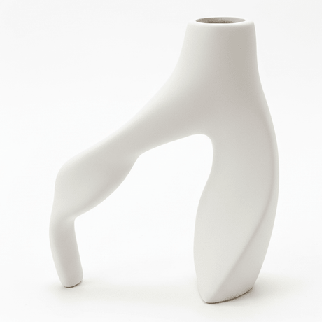 AKDC Luxury Statement Ceramic Decorative Vase – White Sculpted Artistic Design for Modern Interiors, 18 × 15 cm - Al Kabayel Discount CentreAKDC Luxury Statement Ceramic Decorative Vase – White Sculpted Artistic Design for Modern Interiors, 18 × 15 cmFlower/Plant PotsAKDCAl Kabayel Discount Centre