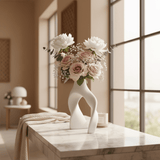 AKDC Luxury Statement Ceramic Decorative Vase – White Sculpted Artistic Design for Modern Interiors, 18 × 15 cm - Al Kabayel Discount CentreAKDC Luxury Statement Ceramic Decorative Vase – White Sculpted Artistic Design for Modern Interiors, 18 × 15 cmFlower/Plant PotsAKDCAl Kabayel Discount Centre