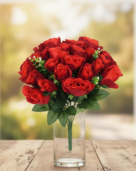 AKDC Luxury Velvet Touch Artificial Red Rose Branch – Premium Silk Petals with Durable Plastic Stem – 36 cm Decorative Floral Accent - Al Kabayel Discount CentreAKDC Luxury Velvet Touch Artificial Red Rose Branch – Premium Silk Petals with Durable Plastic Stem – 36 cm Decorative Floral AccentArtificial FloraAKDCAl Kabayel Discount Centre