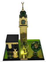 AKDC Makkah Clock Tower With Kaaba Crystal Glass Showpiece Office Décor Gifts and Collectible Home - 20cmX25cm - Green&Gold - Al Kabayel Discount CentreAKDC Makkah Clock Tower With Kaaba Crystal Glass Showpiece Office Décor Gifts and Collectible Home - 20cmX25cm - Green&GoldHome Décor AccentsAKDCAl Kabayel Discount Centre