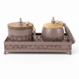 AKDC Mauve Taupe Metal & Wooden Rectangular Serving Tray with 2 Candy Bowls – Elegant Hosting & Snack Serving Set – 26 × 12 cm - Al Kabayel Discount CentreAKDC Mauve Taupe Metal & Wooden Rectangular Serving Tray with 2 Candy Bowls – Elegant Hosting & Snack Serving Set – 26 × 12 cmServing TraysAKDCAl Kabayel Discount Centre