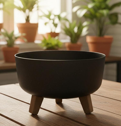 AKDC Medium Black Plastic Plant Pot – Deep Oval Planter – 29×18 cm - Al Kabayel Discount CentreAKDC Medium Black Plastic Plant Pot – Deep Oval Planter – 29×18 cmFlower/Plant PotsAKDCAl Kabayel Discount Centre