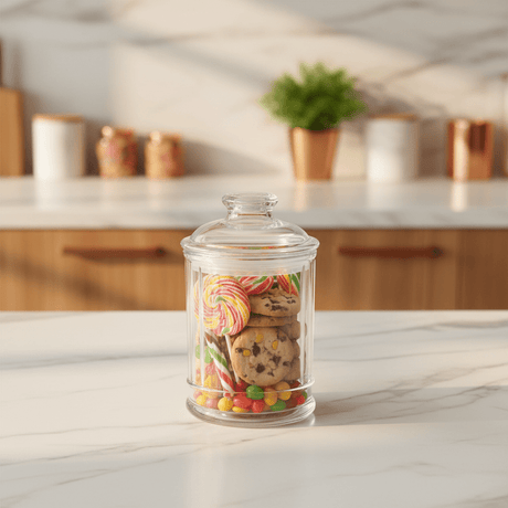 AKDC Medium Clear Acrylic Storage Canister with Lid for Food Storage and Organization 13 × 10 cm - Al Kabayel Discount CentreAKDC Medium Clear Acrylic Storage Canister with Lid for Food Storage and Organization 13 × 10 cmJars & Food SaversAKDCAl Kabayel Discount Centre