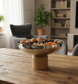 AKDC Medium Metal & Wooden Serving Bowl 25x17 cm – Stylish Silver with Wooden Accent Modern Serving Bowl for Daily Use - Al Kabayel Discount CentreAKDC Medium Metal & Wooden Serving Bowl 25x17 cm – Stylish Silver with Wooden Accent Modern Serving Bowl for Daily UseServeware SetsAKDCAl Kabayel Discount Centre