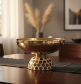 AKDC Medium Metal & Wooden Serving Bowl 26x16 cm – Handcrafted Brown & Cream Dual - Tone Table Bowl for Salads & Snacks - Al Kabayel Discount CentreAKDC Medium Metal & Wooden Serving Bowl 26x16 cm – Handcrafted Brown & Cream Dual - Tone Table Bowl for Salads & SnacksServeware SetsAKDCAl Kabayel Discount Centre