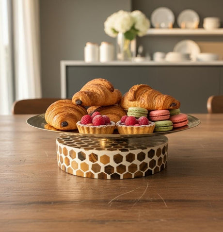 AKDC Medium Metal & Wooden Serving Bowl 30x9 cm – Stylish Brown & Cream Dual - Color Serving Bowl for Salad, Fruits & Snacks - Al Kabayel Discount CentreAKDC Medium Metal & Wooden Serving Bowl 30x9 cm – Stylish Brown & Cream Dual - Color Serving Bowl for Salad, Fruits & SnacksServeware SetsAKDCAl Kabayel Discount Centre