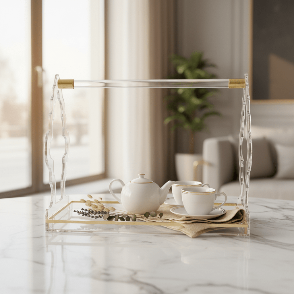 AKDC Medium Rectangular Acrylic Tray Durable Clear Serving Tray for Food and Beverage Service 41 x 21 cm - Al Kabayel Discount CentreAKDC Medium Rectangular Acrylic Tray Durable Clear Serving Tray for Food and Beverage Service 41 x 21 cmServing TraysAKDCAl Kabayel Discount Centre