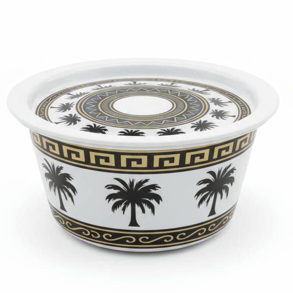 AKDC Melamine Bowl with Lid – Palm Tree Pattern, Strong & Lightweight Food Storage and Serving Bowl (16 × 8.5 cm) - Al Kabayel Discount CentreAKDC Melamine Bowl with Lid – Palm Tree Pattern, Strong & Lightweight Food Storage and Serving Bowl (16 × 8.5 cm)BowlsAKDCAl Kabayel Discount Centre