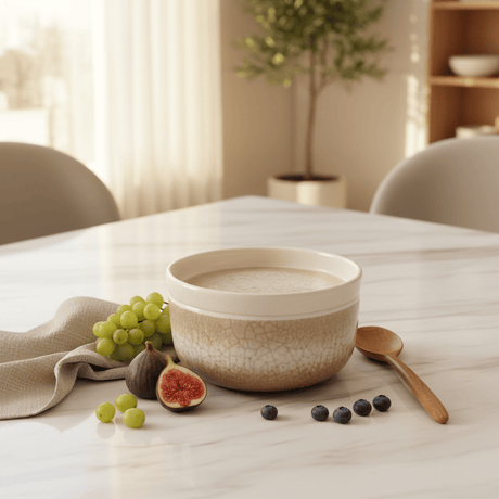 AKDC Melamine Cream Crackle Covered Serving Bowl with Lid Multipurpose Food Storage and Serving Dish for Home and Events – 5 Inch - Al Kabayel Discount CentreAKDC Melamine Cream Crackle Covered Serving Bowl with Lid Multipurpose Food Storage and Serving Dish for Home and Events – 5 InchBowlsAKDCAl Kabayel Discount Centre