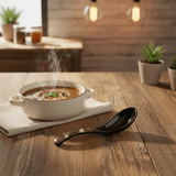 AKDC Melamine Soup Spoon in Dark Brown with Black Accent, Durable Serving Spoon – 14 cm - Al Kabayel Discount CentreAKDC Melamine Soup Spoon in Dark Brown with Black Accent, Durable Serving Spoon – 14 cmSpatulas And SpoonsAKDCAl Kabayel Discount Centre
