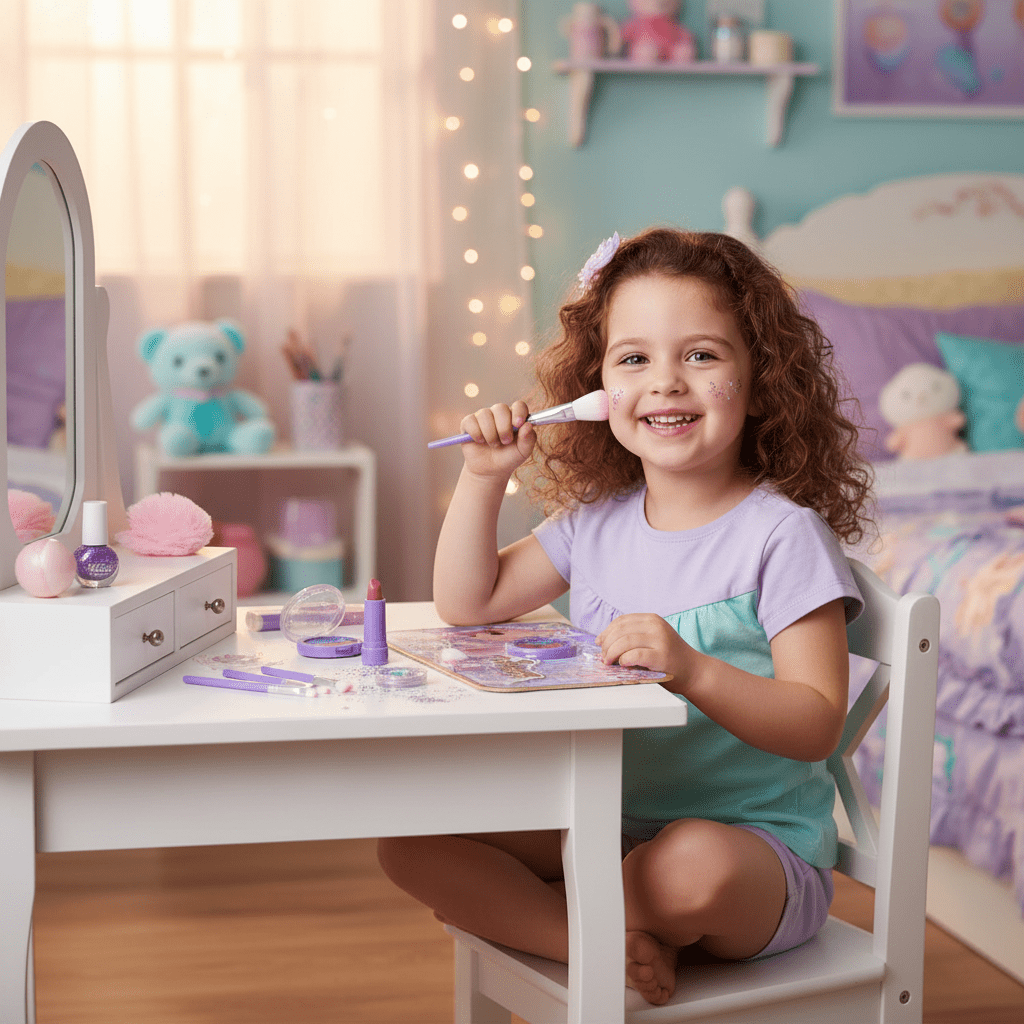 AKDC Mermaid Princess Kids Makeup Set – Glitter Eyeshadow, Lipstick & Nail Polish (Ages 5+) - Al Kabayel Discount CentreAKDC Mermaid Princess Kids Makeup Set – Glitter Eyeshadow, Lipstick & Nail Polish (Ages 5+)ToysAKDCAl Kabayel Discount Centre