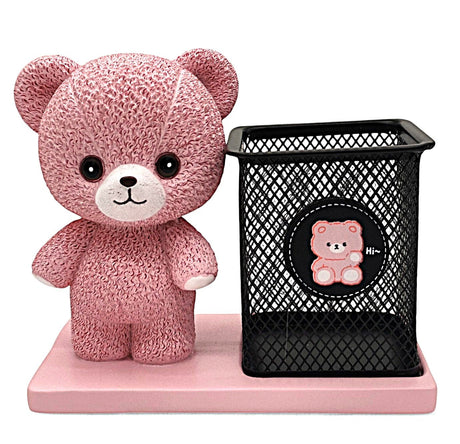 AKDC Mesh Pen Holder with 3D Teddy Bear Model – Pink Edition - Al Kabayel Discount CentreAKDC Mesh Pen Holder with 3D Teddy Bear Model – Pink EditionDesk Accessories & OrganizersAKDCAl Kabayel Discount Centre